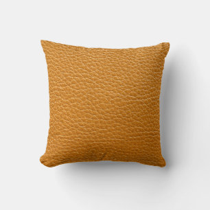 Brown Leather, Closeup Texture Background. Throw Pillow