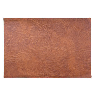 Brown leather cloth placemat