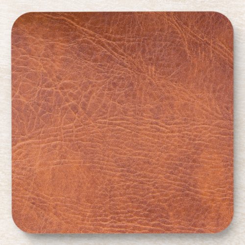 Brown leather coaster