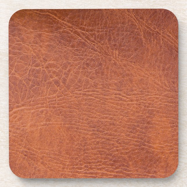 Brown leather coaster (Front)