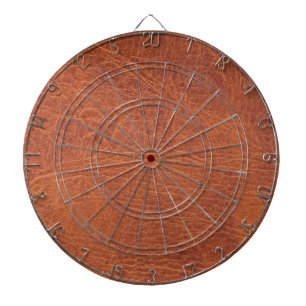 Brown leather dartboard