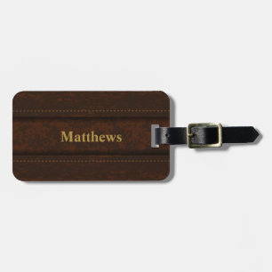 Brown Leather Design Look Personalize Luggage Tag