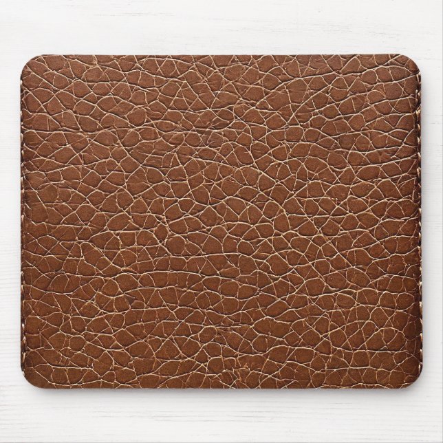🖤 Brown Leather Desk Calm Modern Office 🖤 Mouse Pad (Front)