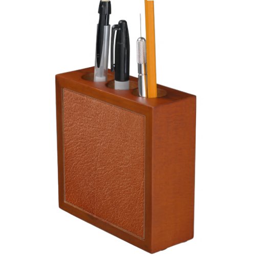 Brown Leather Desk Organizer