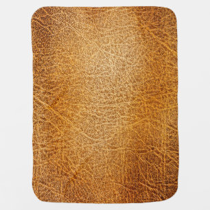 Brown Leather: Detailed Texture Closeup Baby Blanket
