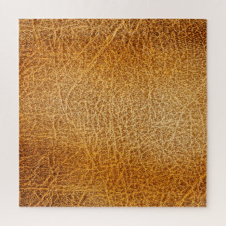 Brown Leather: Detailed Texture Closeup Jigsaw Puzzle