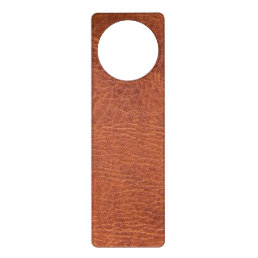 Brown leather door hanger