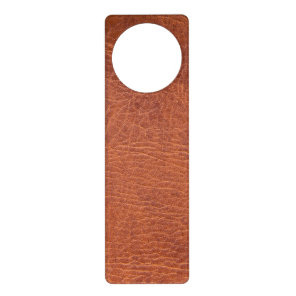 Brown leather door hanger