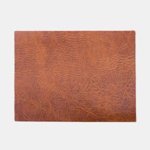 Brown leather doormat