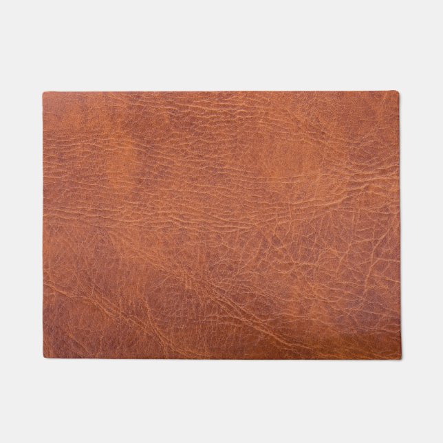 Brown leather doormat (Front)