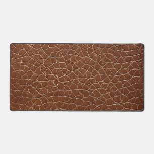 Brown leather effect pattern desk mat