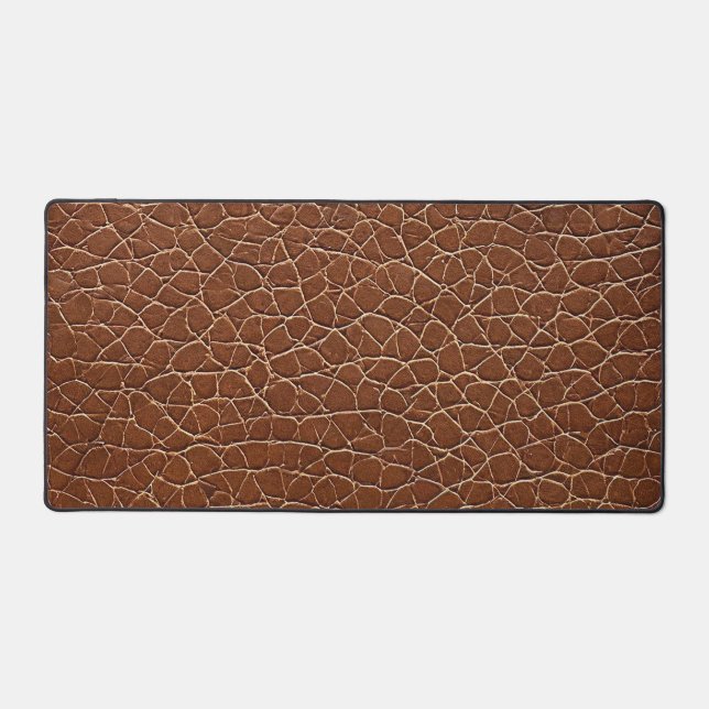 Brown leather effect pattern desk mat (Front)