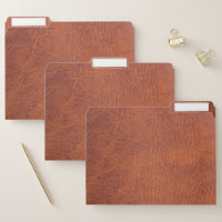 Brown leather file folder