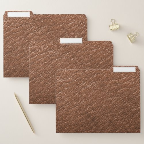 brown leather file folder
