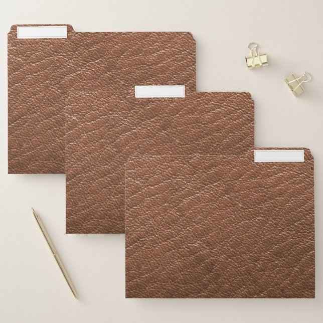 brown leather file folder (Set)