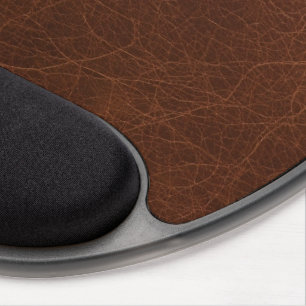 Brown Leather Finish Texture Stylish Gel Mouse Pad