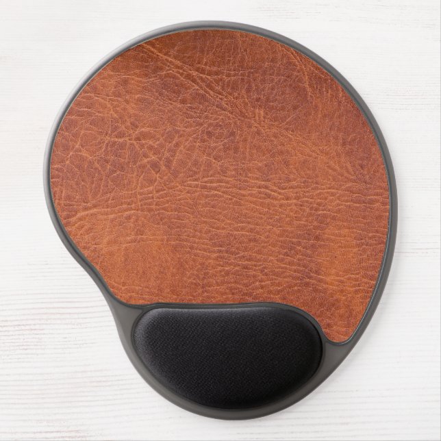Brown leather gel mouse pad (Front)