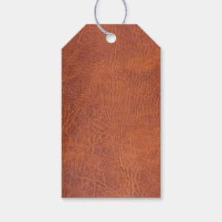 Brown leather gift tags