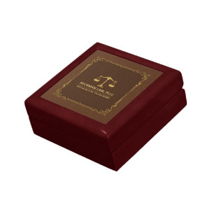 Brown Leather Gold Justice Scale Vintage Frame Gift Box