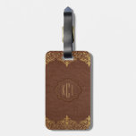Brown Leather Gold Lace Accents Luggage Tag at Zazzle