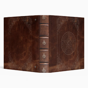 Brown Leather Grimoire Book of Shadows 3 Ring Binder