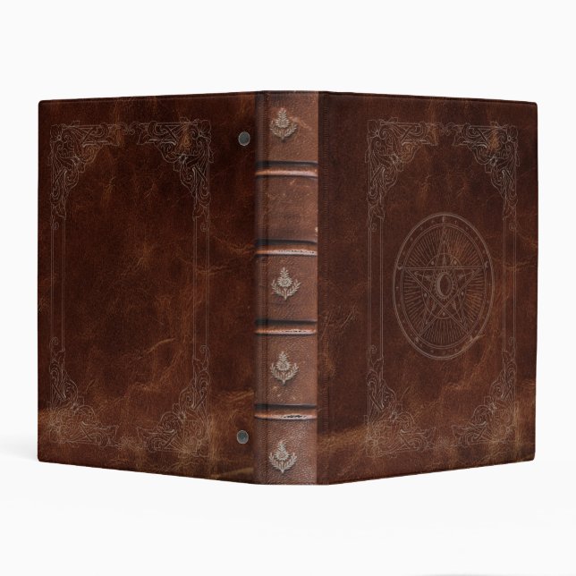 Brown Leather Grimoire Book of Shadows  Mini Binder (Background)