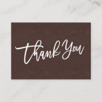 Brown Leather hand written Thank you customer