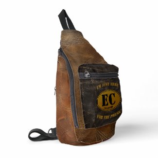 Brown Leather Imitation Elongated Coins Collector Sling Bag