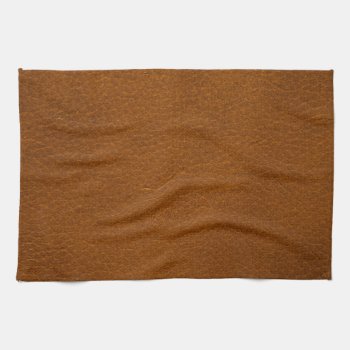 Brown Leather Kitchen Towel by Trendi_Stuff at Zazzle