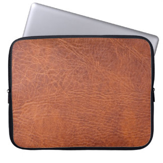 Brown leather laptop sleeve
