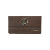 Brown Leather Lawyer Style Checkbook Cover (Front)