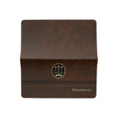 Brown Leather Lawyer Style Checkbook Cover (Open)