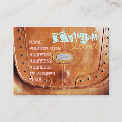 Customizable Brown Leather Life Business Cards