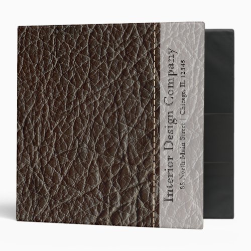 Brown leather look 3 ring binder