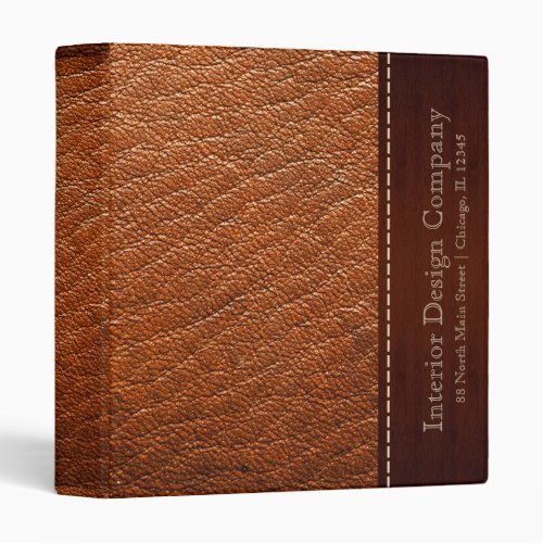 Brown leather look 3 ring binder