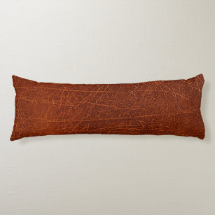 Brown leather look body pillow