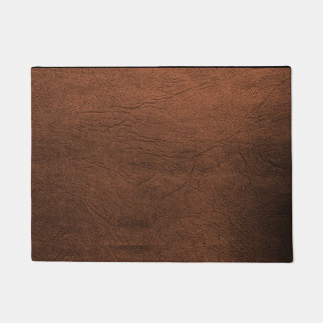 Brown Leather Look Doormat (Front)