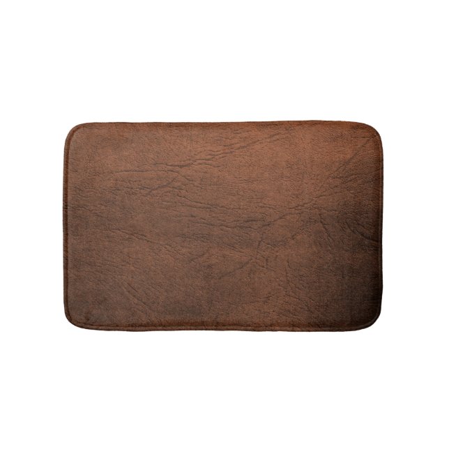 Brown Leather Look Fathers Day Bathroom Mat (Front)