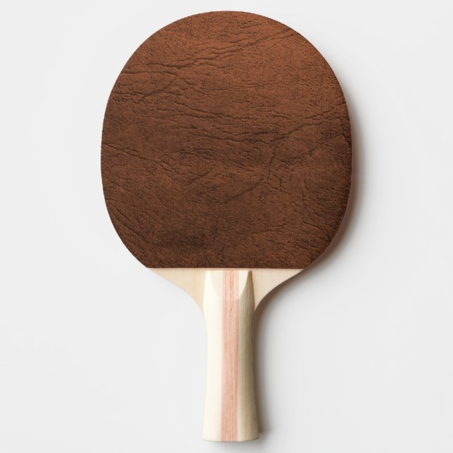 Brown Leather Look Fathers Day Ping-Pong Paddle (Front)
