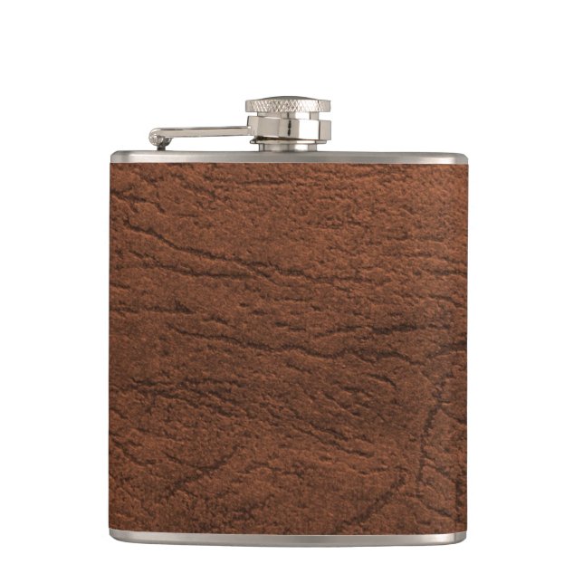 Brown Leather Look Flask (Front)