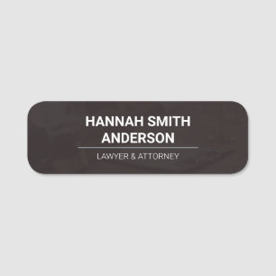 Brown Leather Look Justice Scale Classic Name Tag