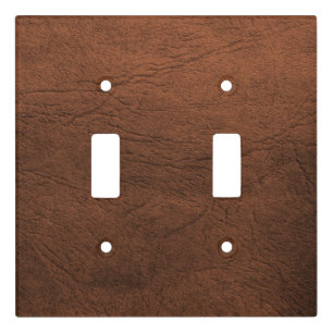 Brown Leather Look Light Switch Cover