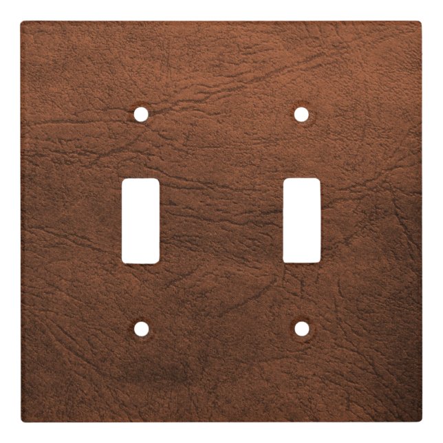 Brown Leather Look Light Switch Cover (Front)