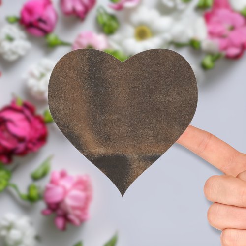 Brown Leather Look_Like Coat Heart Sticker