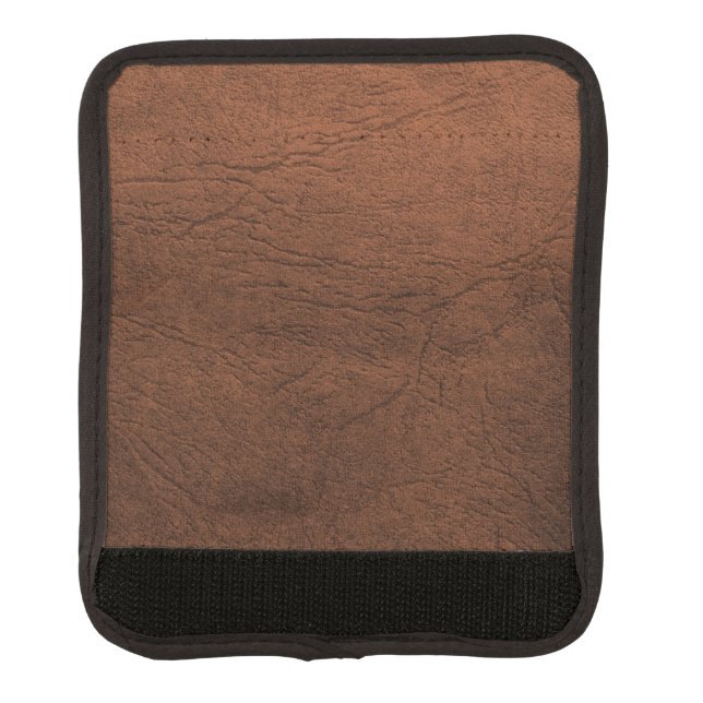 Brown Leather Look Luggage Handle Wrap (Front)