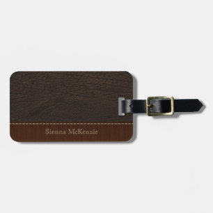 Brown Leather Look Luggage Tag