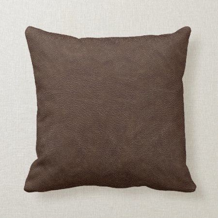 Brown Leather Look (mock Leather) Fabric Pillow