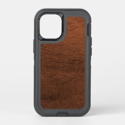 Brown Leather Look OtterBox Defender iPhone 12 Mini Case