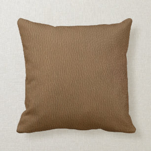 Brown Leather Look Pattern Throw Pillow