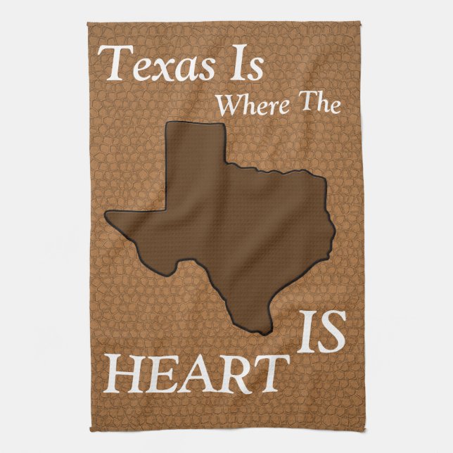 Brown Leather Look Texas Towel (Vertical)